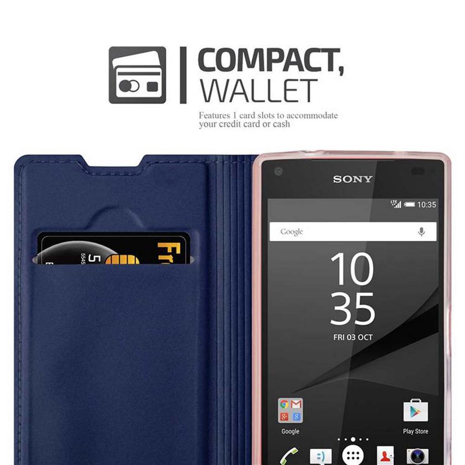 Cadorabo  Housse compatible avec Sony Xperia Z5 COMPACT - Coque de protection avec fermeture magnétique, fonction de support et compartiment pour carte 