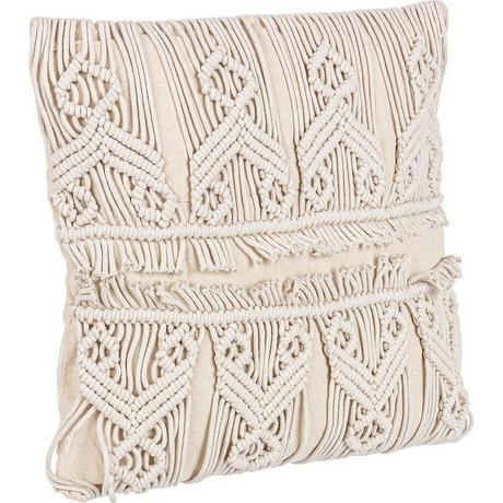 mutoni Coussin Charan macramé ivoire 45x45  