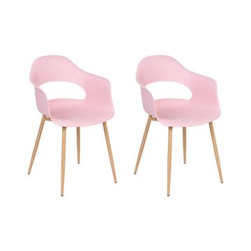 Lot de 2 chaises de salle à manger en Matière synthétique Scandinave UTICA