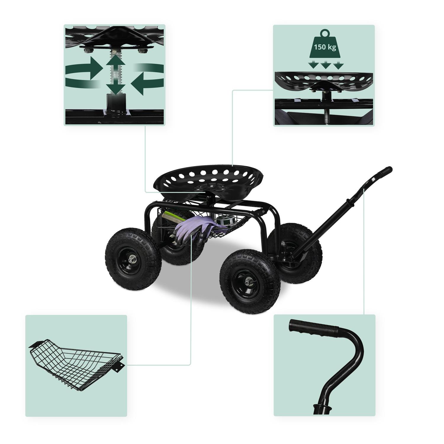 Northix Siège de jardin mobile avec rangement  