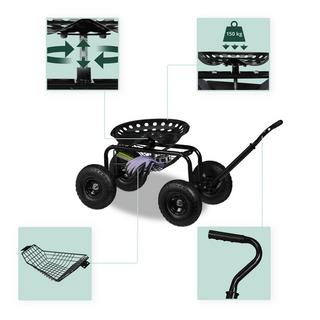 Northix Siège de jardin mobile avec rangement  