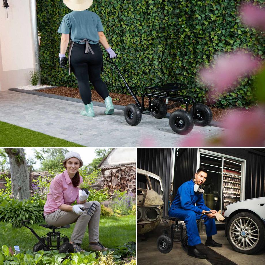 Northix Mobiler Gartensitz mit Stauraum  