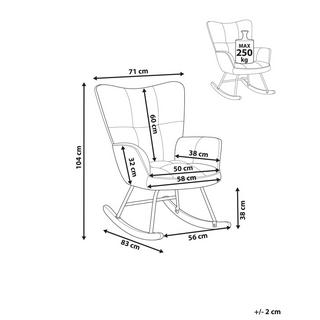 Beliani Fauteuil à bascule en Bouclé Moderne OULU  