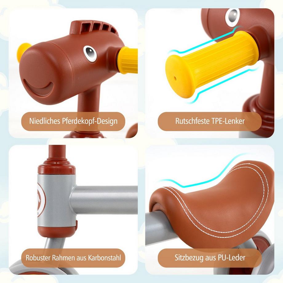 Northix  Bici senza pedali per bambini, 4 ruote 