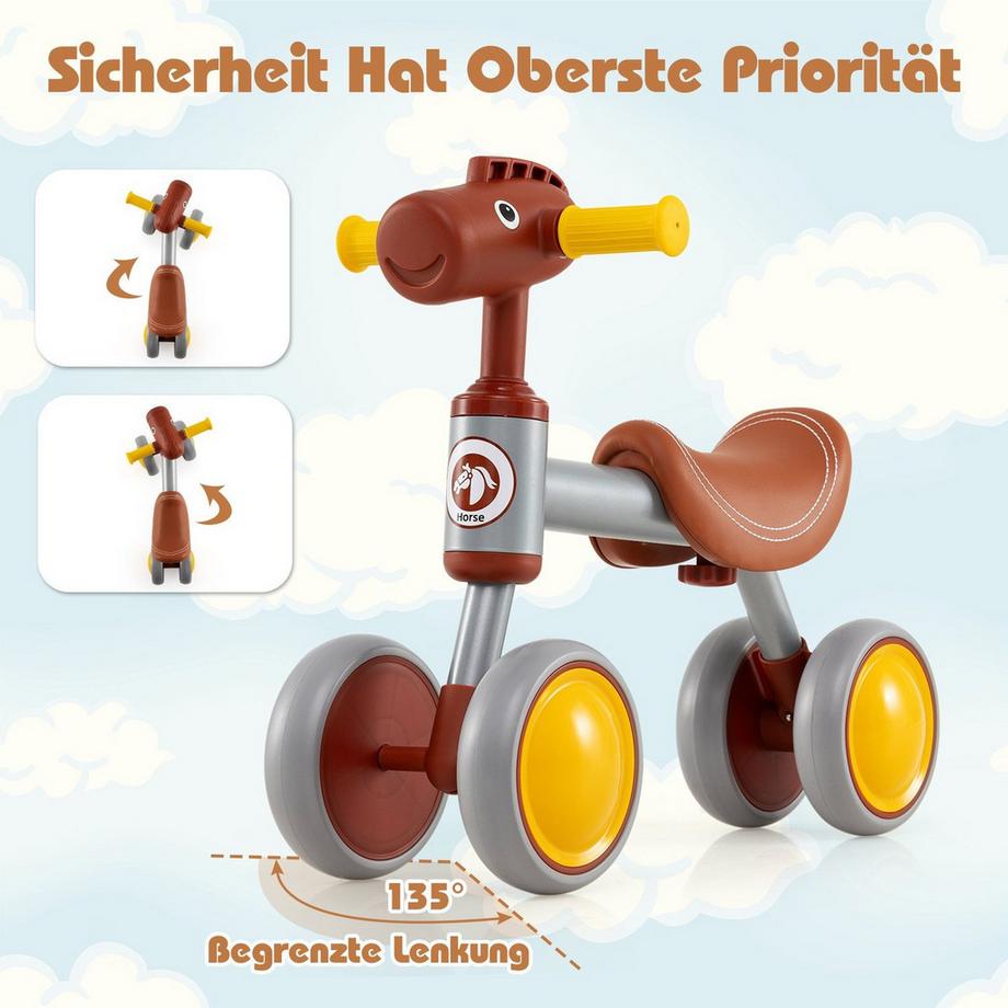 Northix  Bici senza pedali per bambini, 4 ruote 