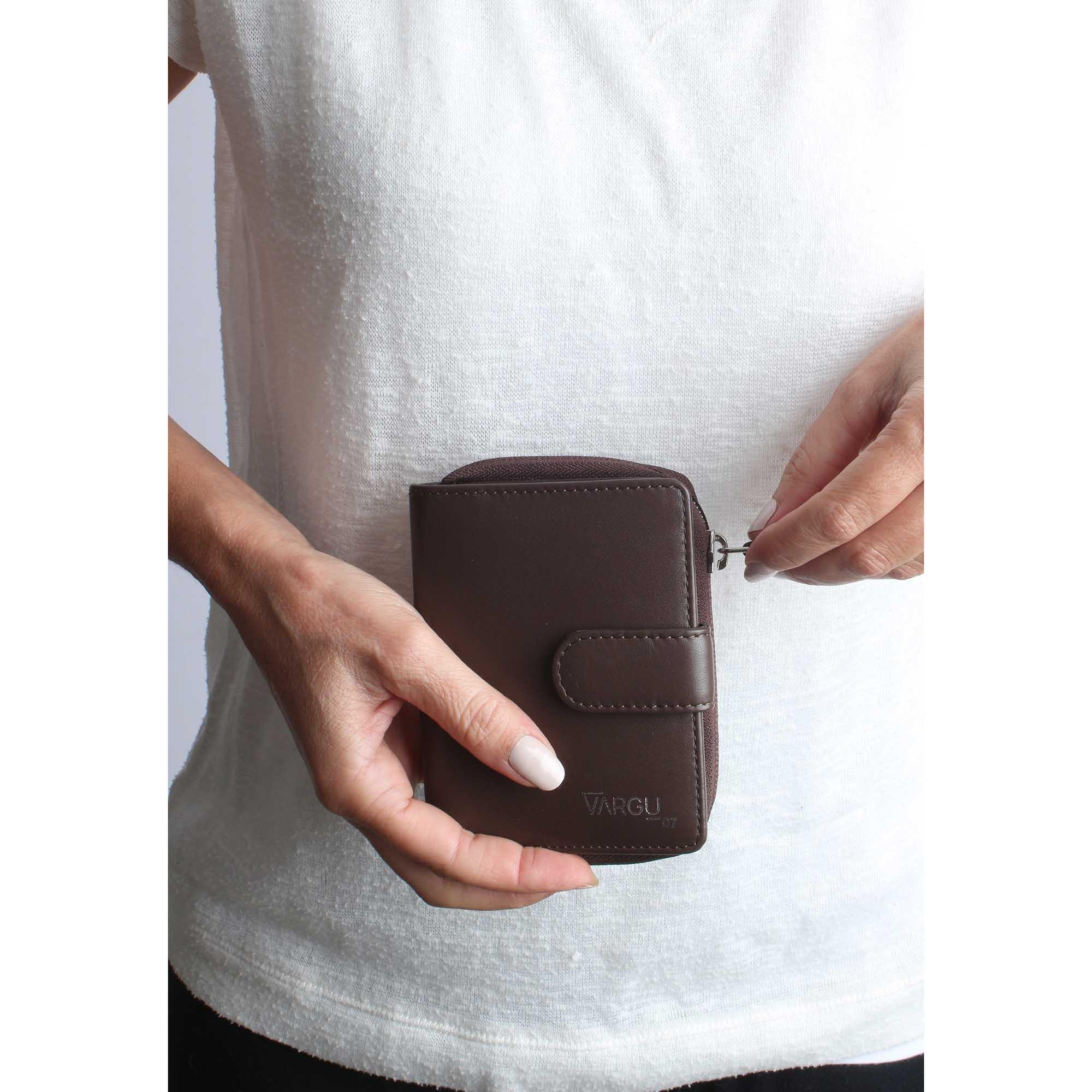 VARGU VINEM 1-A Mono Portafoglio in Vera Pelle  