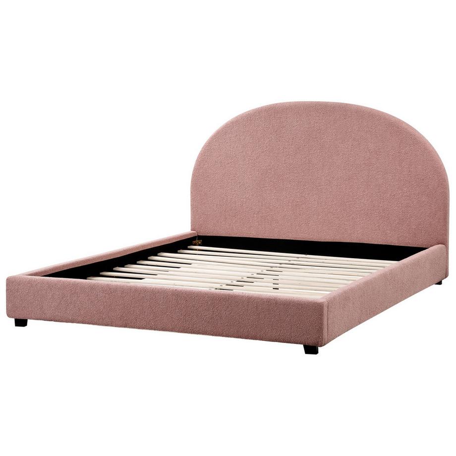 Beliani Bett mit Lattenrost aus Bouclé Retro VAUCLUSE  