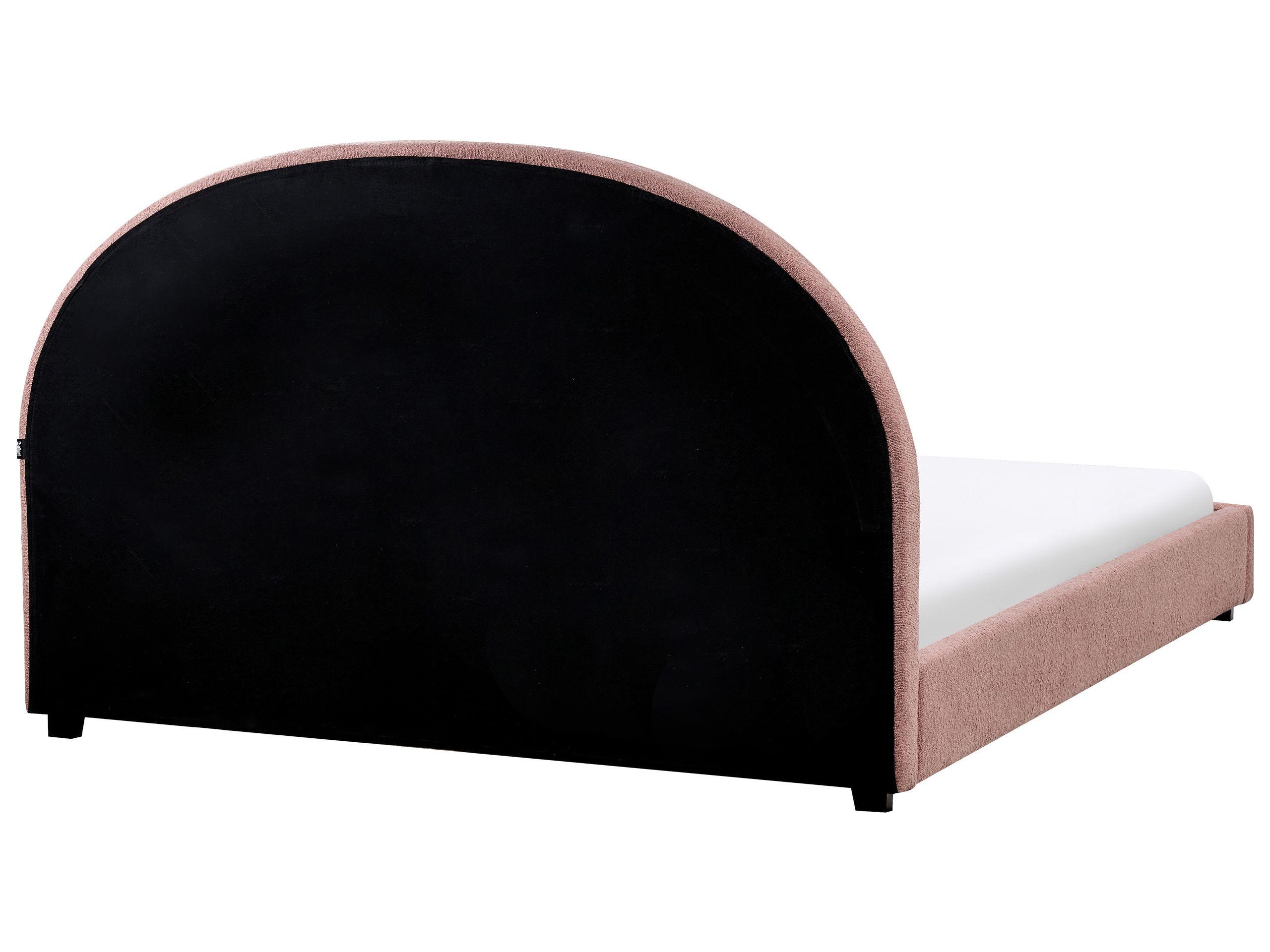 Beliani Lit avec sommier en Bouclé Rétro VAUCLUSE  