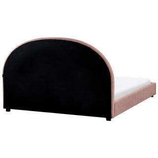 Beliani Lit avec sommier en Bouclé Rétro VAUCLUSE  