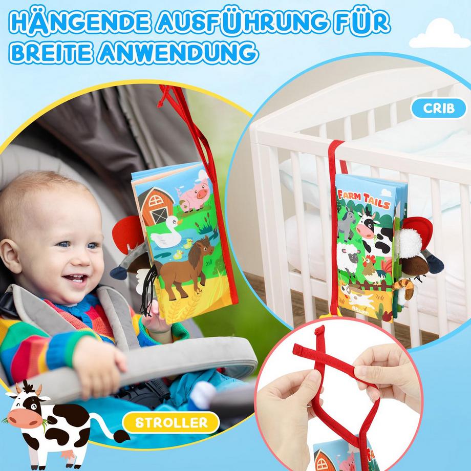 Activity-board  Babybuch Knisterbuch Stoffbuch Fühlbuch Baby 