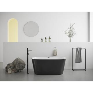 SHOWER DESIGN Vasca da bagno semi freestanding 255L 180 x 75 x 58 cm Nero brillante Acrilico - DIVINA  