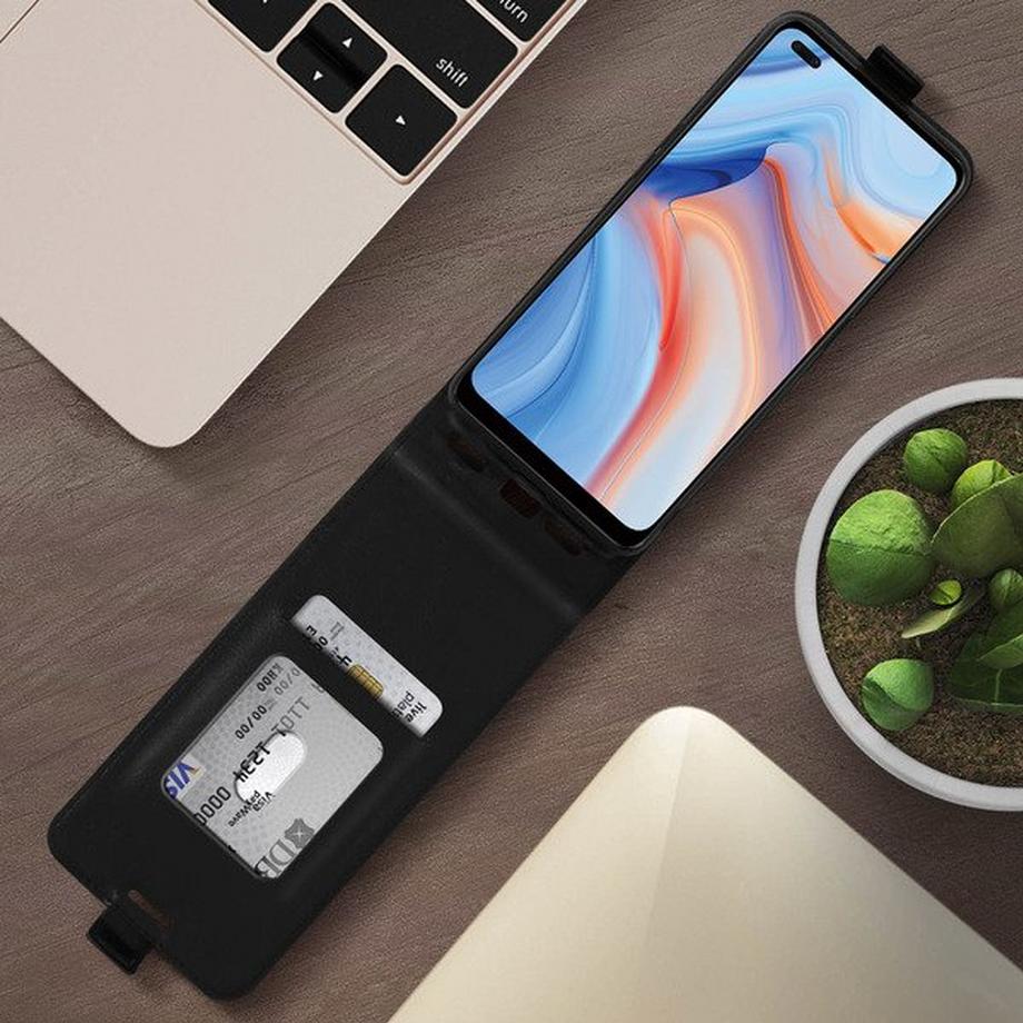 Avizar  Étui Oppo Reno 4 Clapet Vertical Noir 