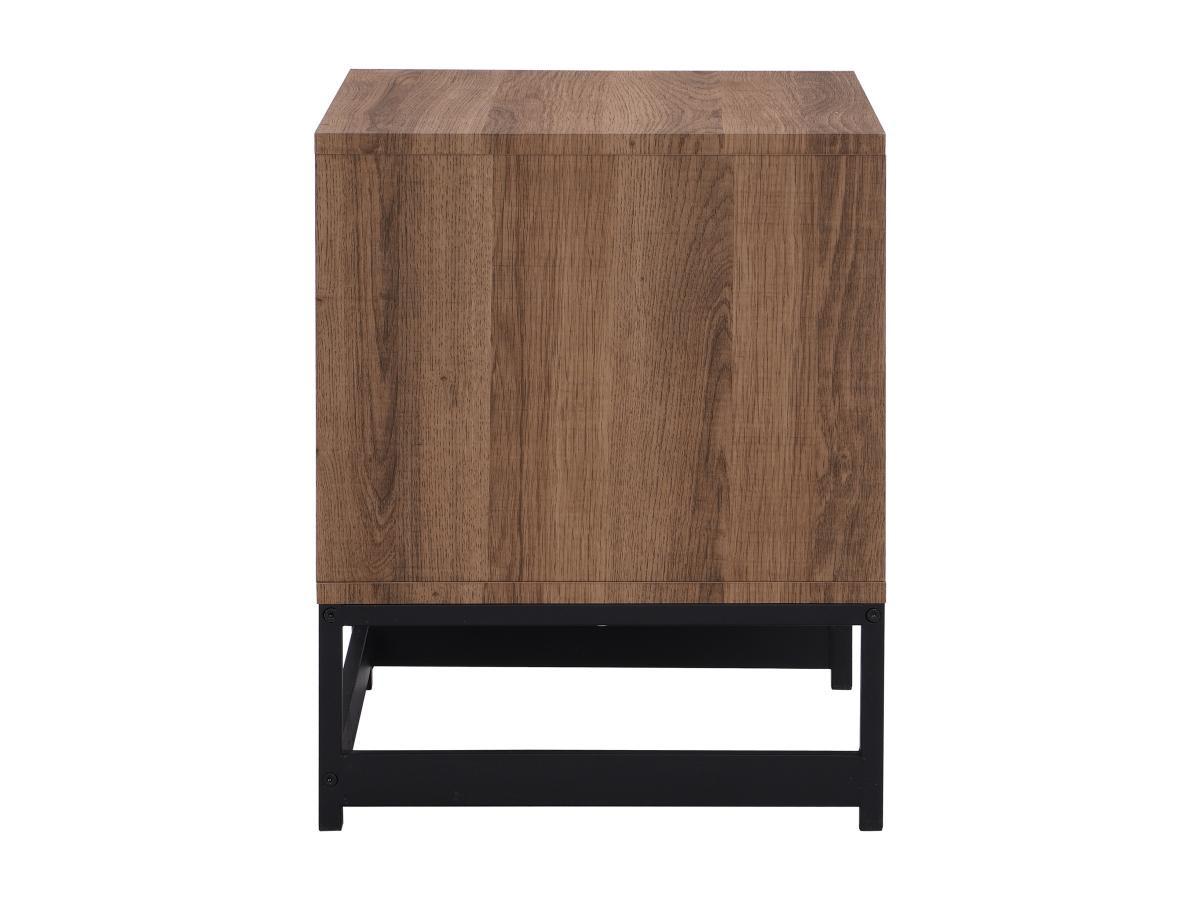 Vente-unique  Table de chevet 1 tiroir et 1 niche - MDF et Acier - Coloris : Naturel et noir - CARATANA 