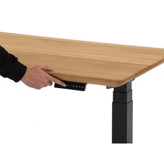 Oakywood Standing Desk Holztisch mit Höhenverstellung - aus Massivholz - Eiche / 160x80 / Schwarz  