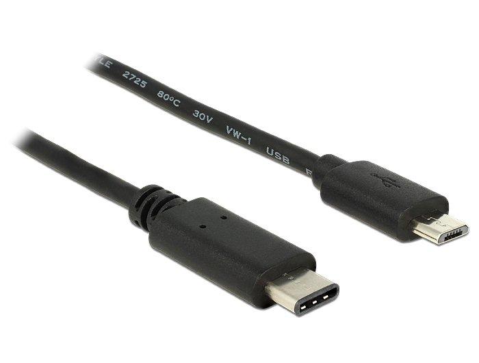 DeLock  83602 cavo USB 1 m USB 2.0 USB C Micro-USB B Nero 