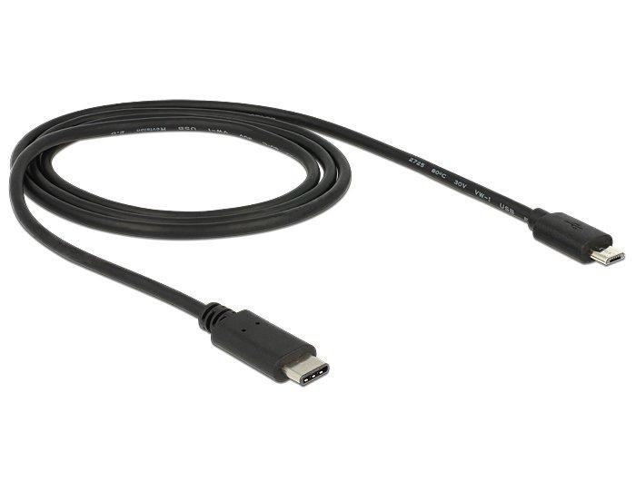 DeLock  83602 cavo USB 1 m USB 2.0 USB C Micro-USB B Nero 