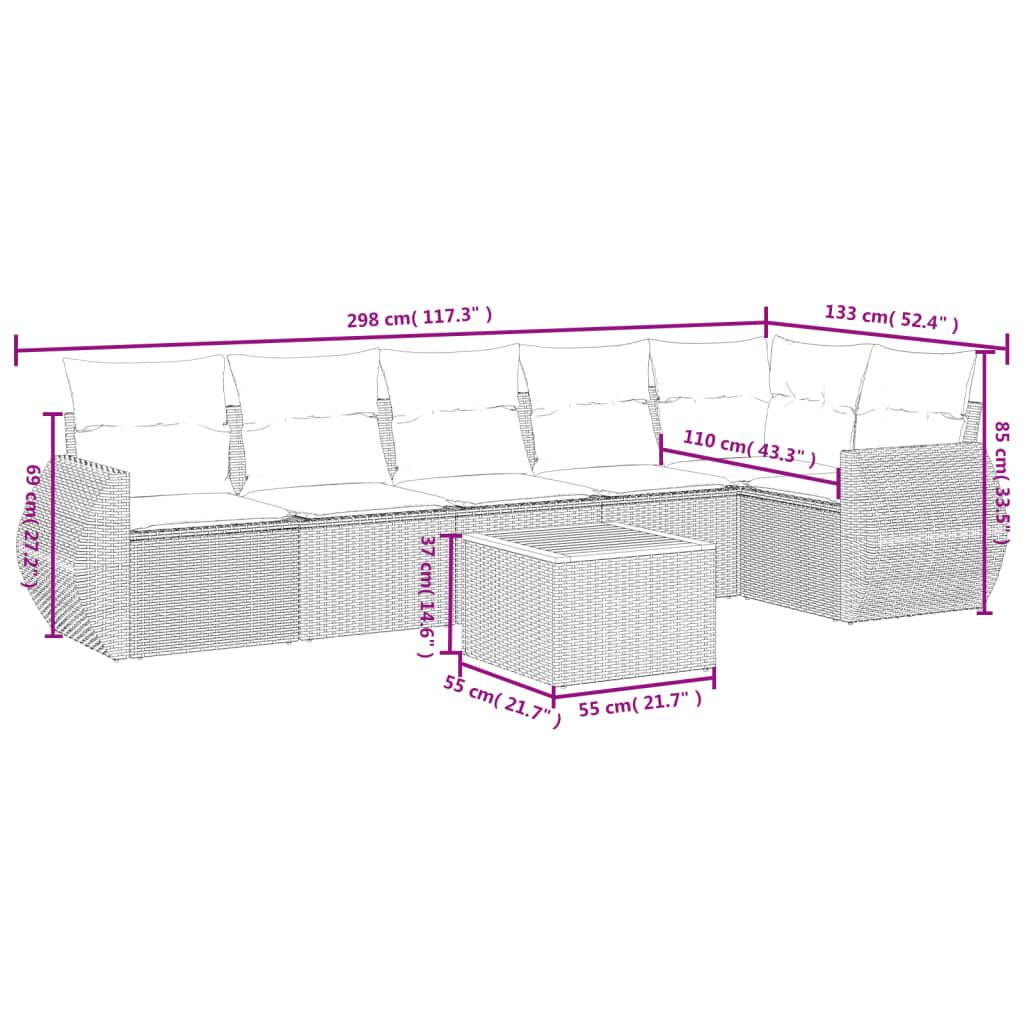 VidaXL Ensemble de canapés de jardin rotin synthétique  