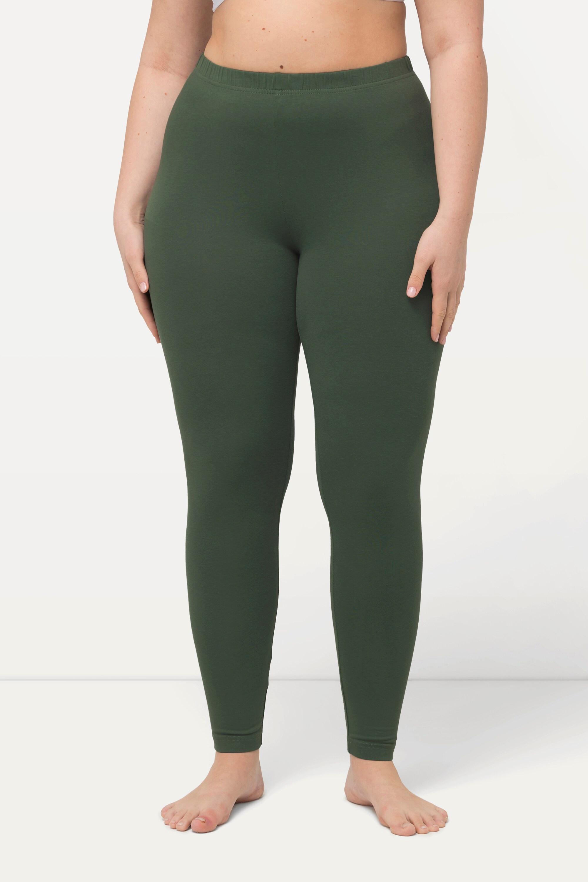 Ulla Popken  Legging en coton avec taille élastique, coupe Slim 