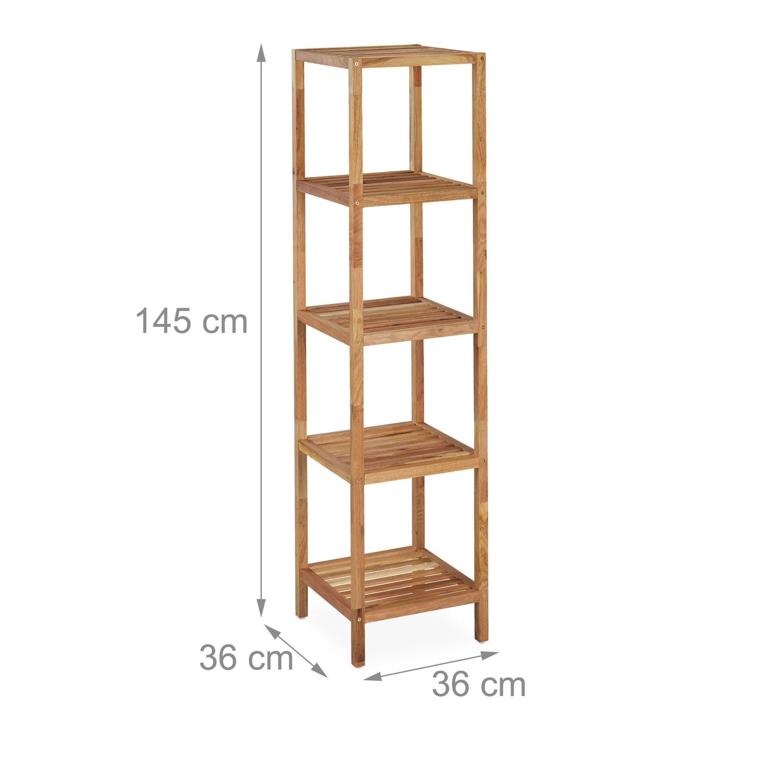 B2X Badezimmerregal in Nussbaum mit 5 Ablagen  