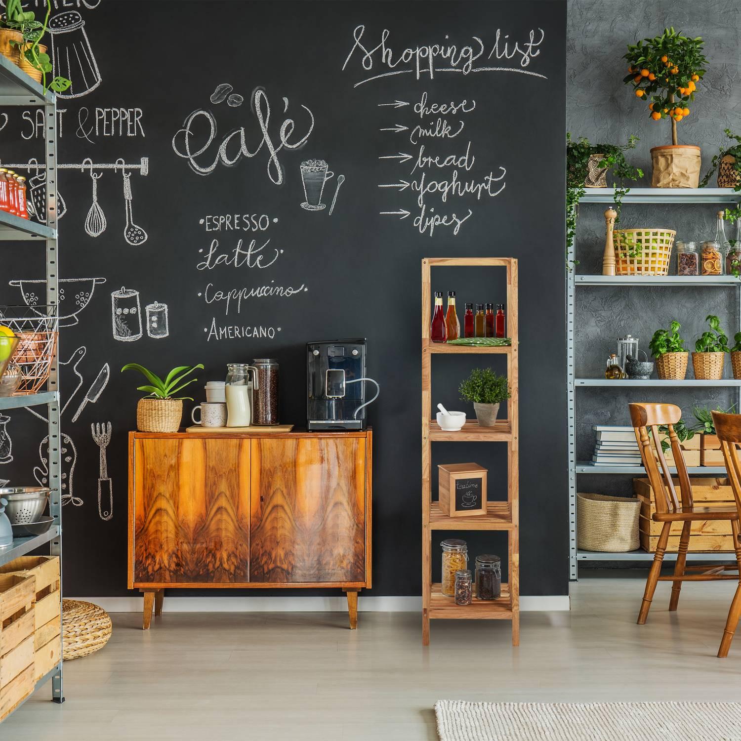 B2X Badezimmerregal in Nussbaum mit 5 Ablagen  