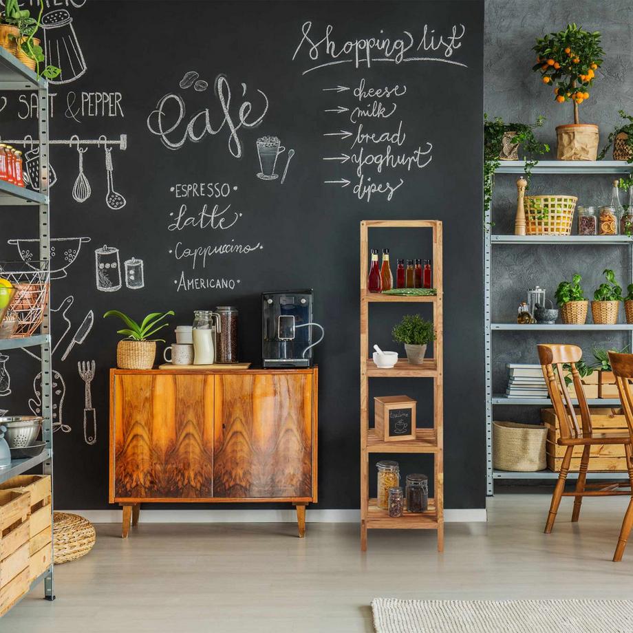 B2X Badezimmerregal in Nussbaum mit 5 Ablagen  