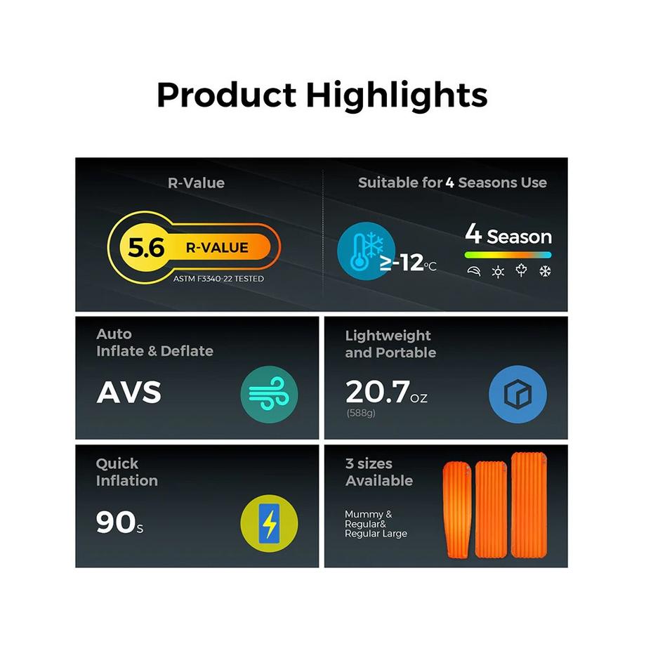 Flextail  TINY AVS R05 Mummy matelas de camping 