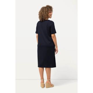 Ulla Popken  Jerseykleid, Zierbänder, A-Linie, Rundhals, Halbarm 