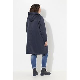 Ulla Popken Manteau Cargo avec Capuche en Fausse Fourrure et Poches Zippées  