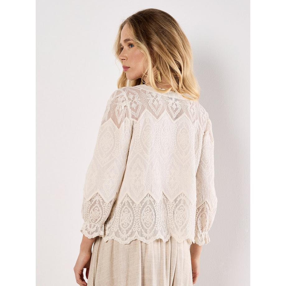 APRICOT Blusenhemd mit floraler Spitze  