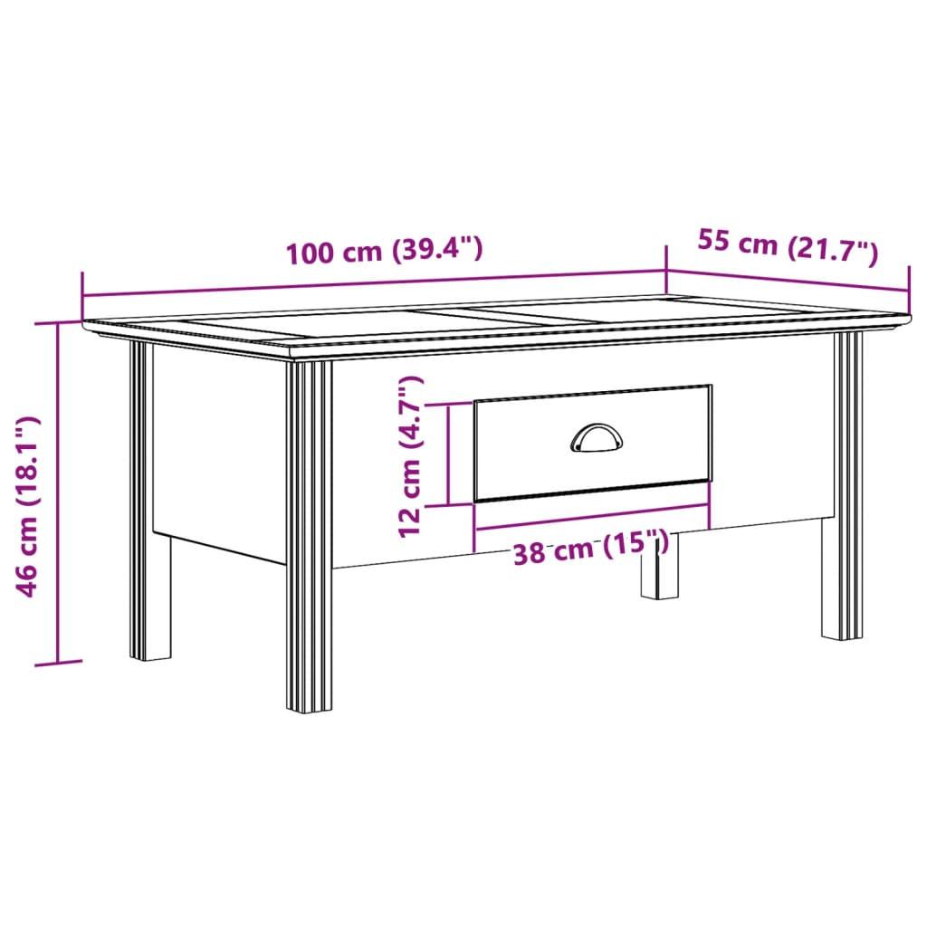 VidaXL Couchtisch kiefernholz  