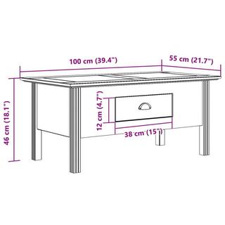 VidaXL Table basse bois  