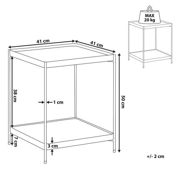 Beliani Beistelltisch aus Sicherheitsglas Modern ALSEA  