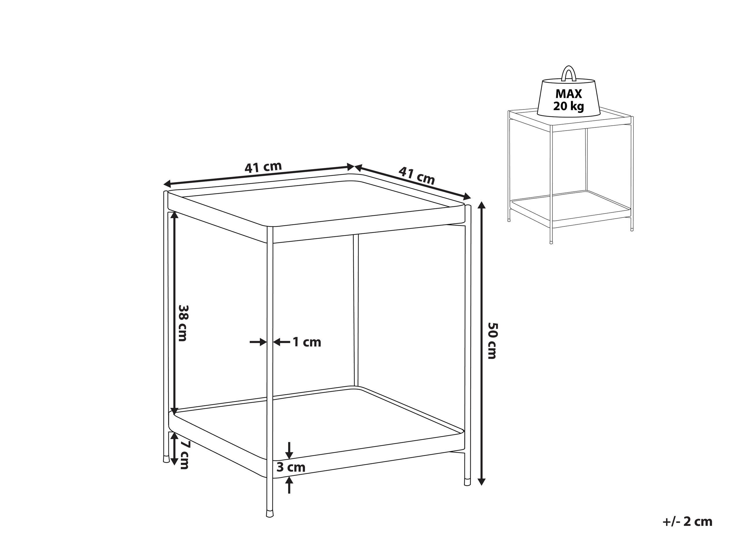 Beliani Beistelltisch aus Sicherheitsglas Modern ALSEA  