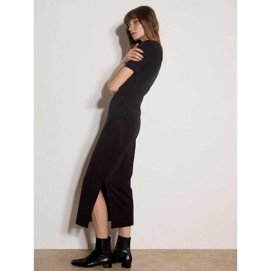 APRICOT Robe longue en jersey froncée  