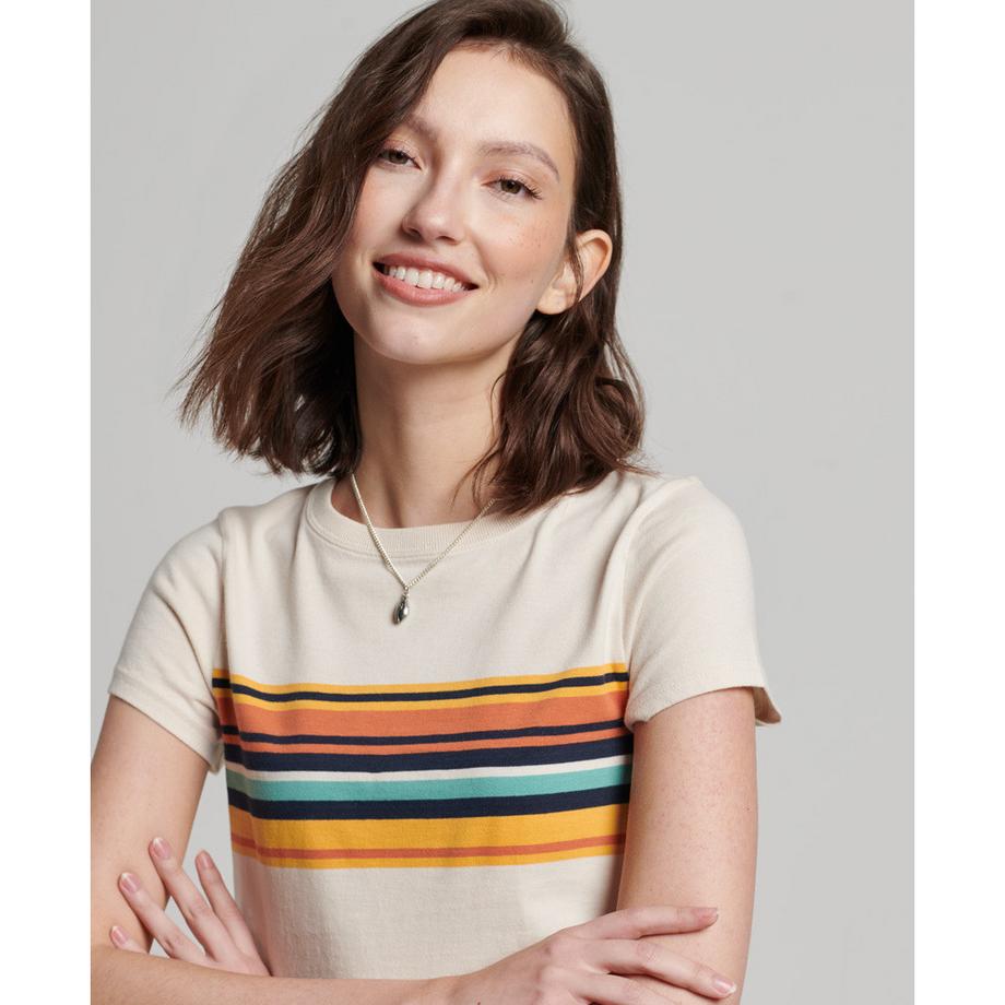 Superdry  t-shirt court rayé fille vintage 