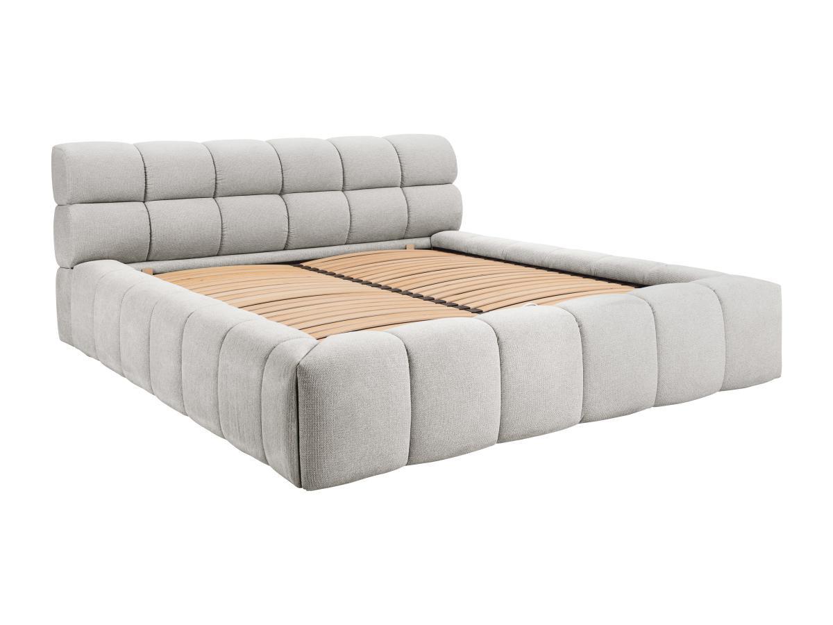 PASCAL MORABITO Lit coffre 160 x 200 cm - Tissu - Gris clair + Matelas - FORVIK de Pascal Morabito  