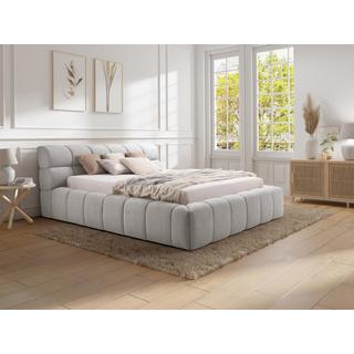 PASCAL MORABITO Lit coffre 160 x 200 cm - Tissu - Gris clair + Matelas - FORVIK de Pascal Morabito  