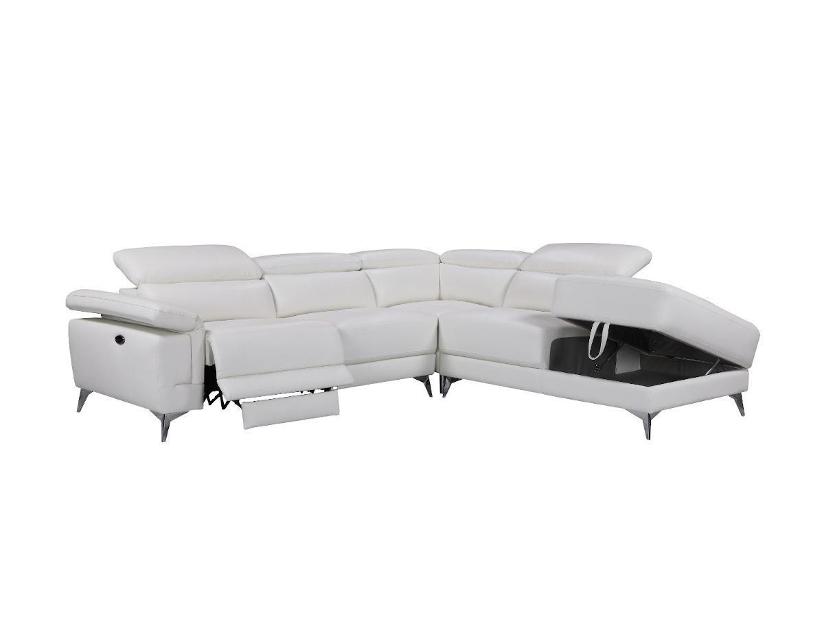 LINEA SOFA Relaxsofa Ecksofa Leder elektrisch PASCALINE Elfenbein Ecke Rechts  