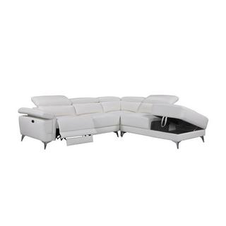 LINEA SOFA Relaxsofa Ecksofa Leder elektrisch PASCALINE Elfenbein Ecke Rechts  