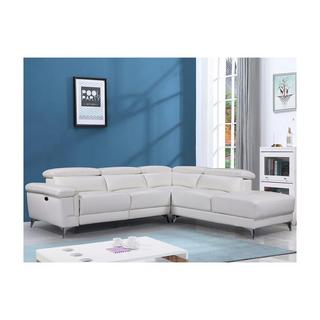 LINEA SOFA Relaxsofa Ecksofa Leder elektrisch PASCALINE Elfenbein Ecke Rechts  