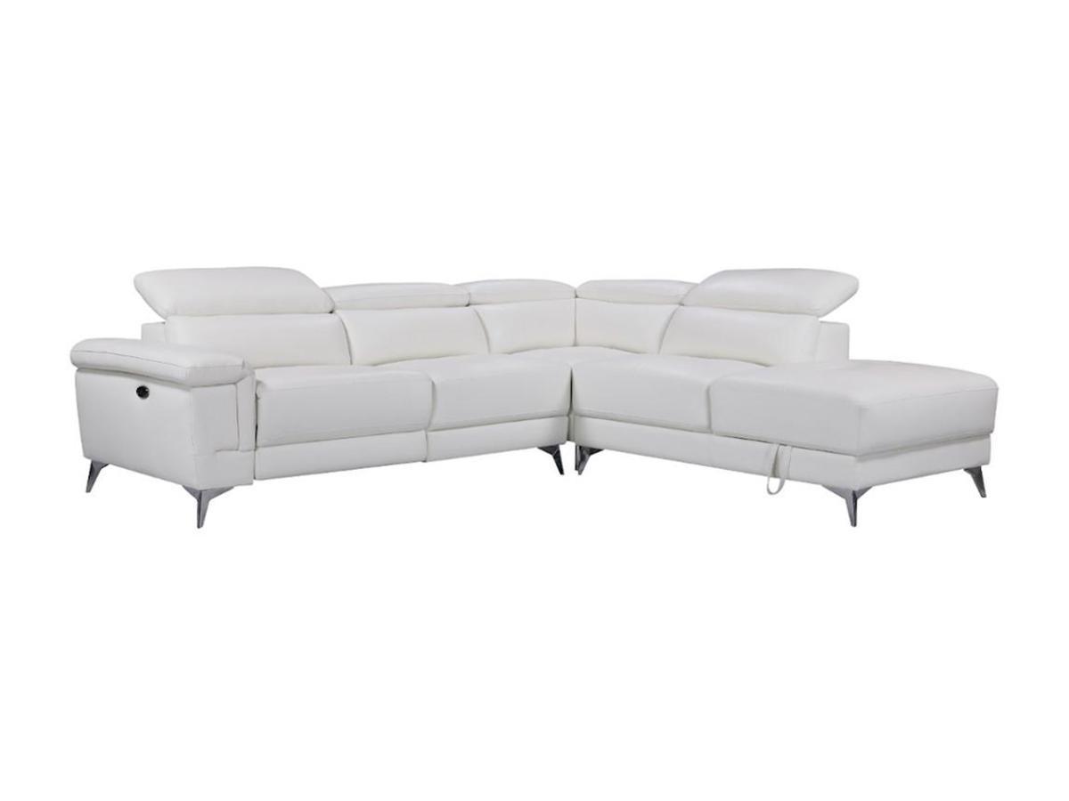 LINEA SOFA Relaxsofa Ecksofa Leder elektrisch PASCALINE Elfenbein Ecke Rechts  