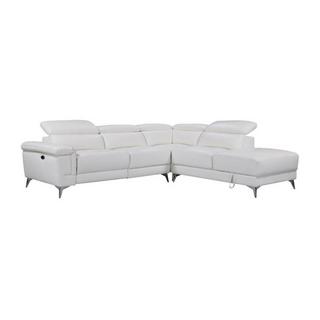 LINEA SOFA Relaxsofa Ecksofa Leder elektrisch PASCALINE Elfenbein Ecke Rechts  