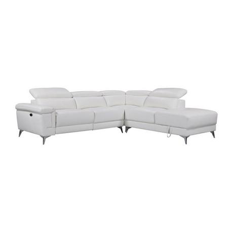 LINEA SOFA Relaxsofa Ecksofa Leder elektrisch PASCALINE Elfenbein Ecke Rechts  