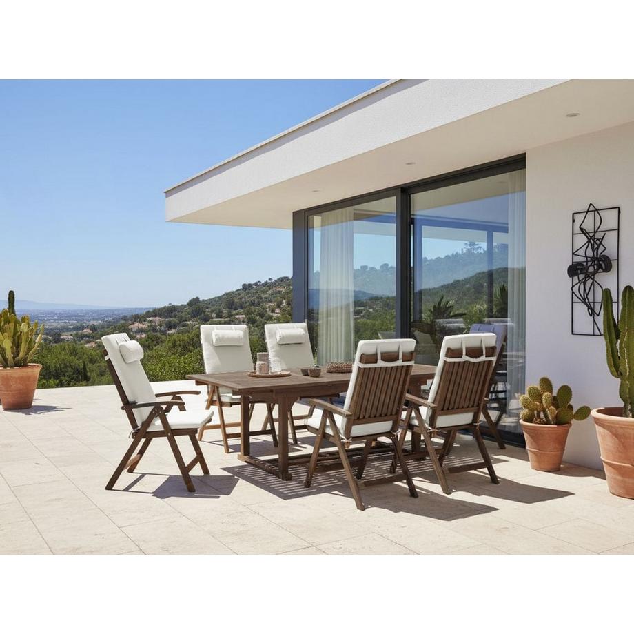Beliani Gartentisch mit Stühlen aus Akazienholz  AMANTEA PREMIUM  