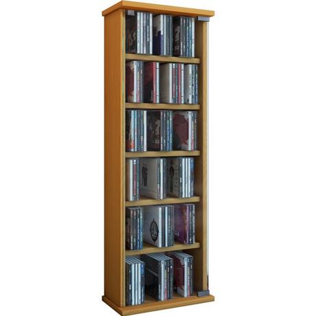 VCM CD Regal Holz Vetro | platzsparender CD Schrank mit Glastüren für 150 CDs oder 65 DVDs | Maße: H. 92 x B. 31 x T. 18 cm | elegantes DVD Regal stehend  