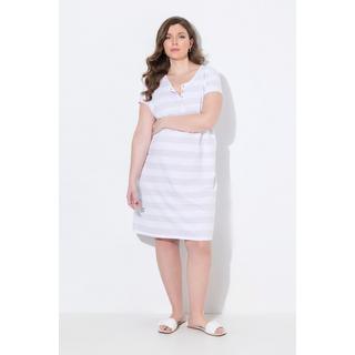 Ulla Popken Abito Bellieva Jersey Mezza Manica Arricciatura Laterale Cotone Biologico GOTS  