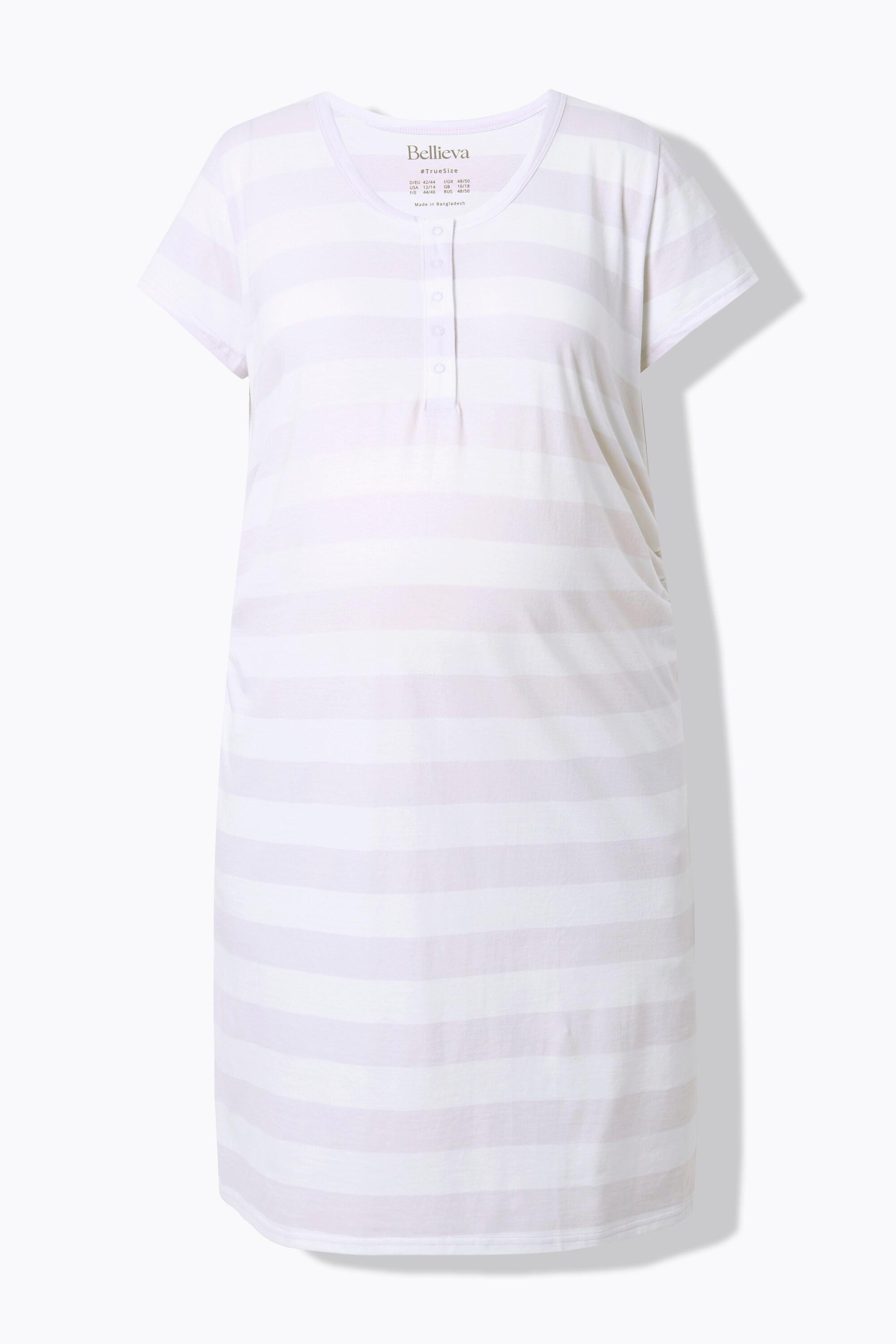 Ulla Popken Abito Bellieva Jersey Mezza Manica Arricciatura Laterale Cotone Biologico GOTS  