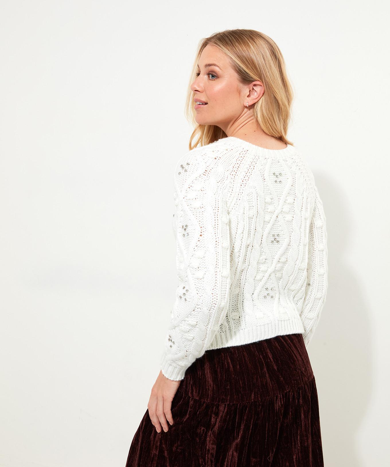 Joe Browns Diamanté Zopfmuster Strickjacke  