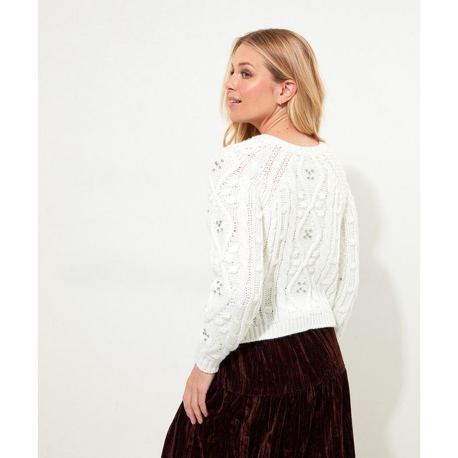 Joe Browns Diamanté Zopfmuster Strickjacke  