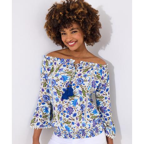 Joe Browns  Boho Floral Tassel Top 